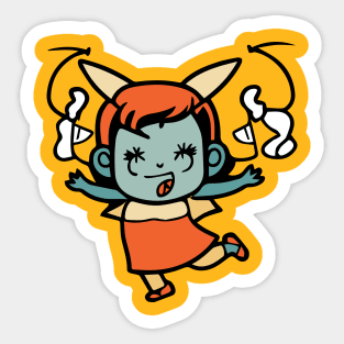 Cute Kawaii Little Demon Girl Sticker